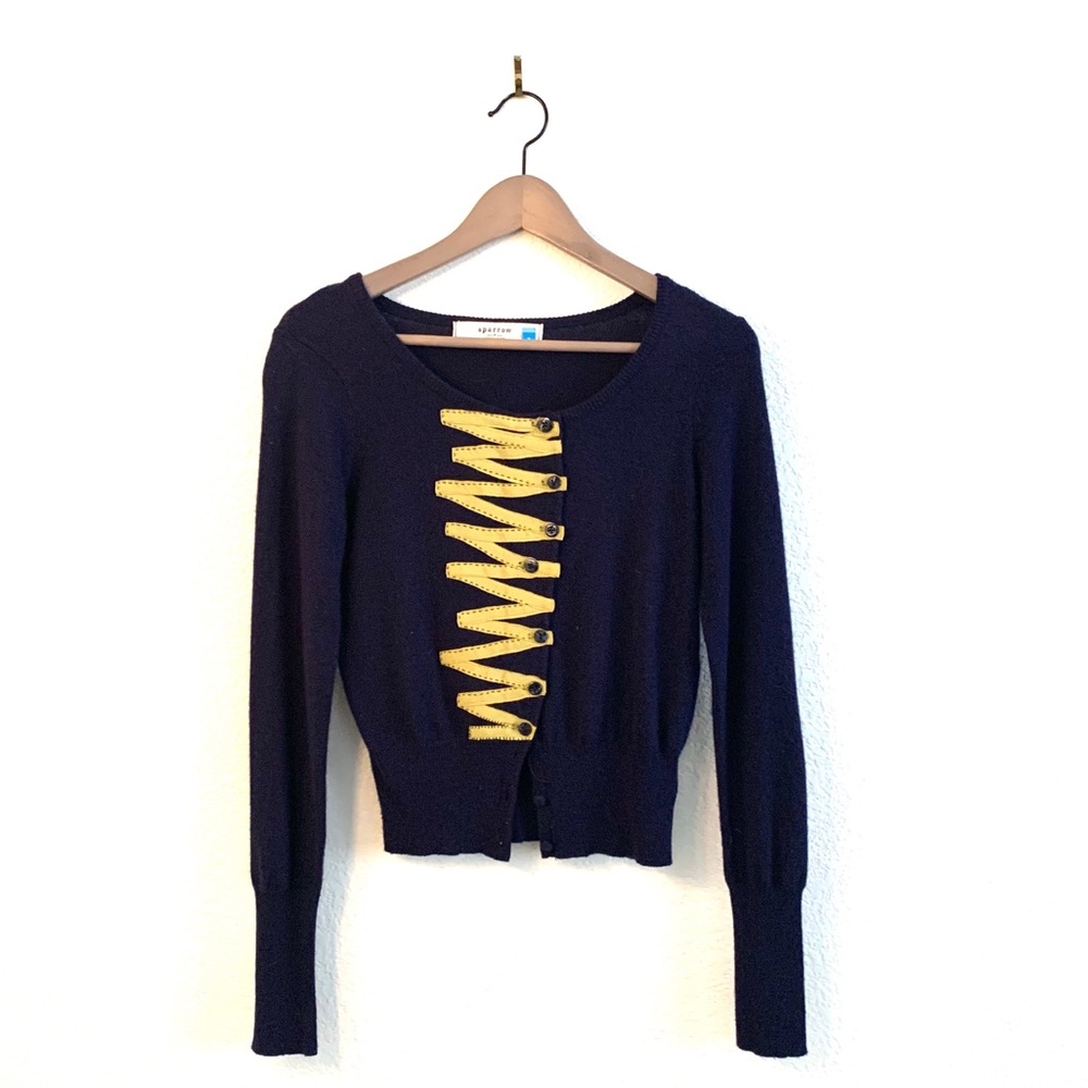 Anthropologie Sparrow Cardigan Faux Lace Up Detail